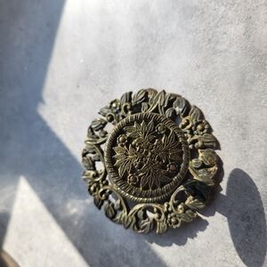 Vintage Floral Metal Medallion